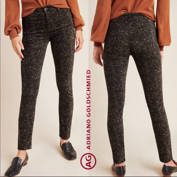 Ag Adriano Goldschmied Denim - AG Adriano Goldschmied Anthro High Rise Stevie Ankle Velvet Jeans Pants 25